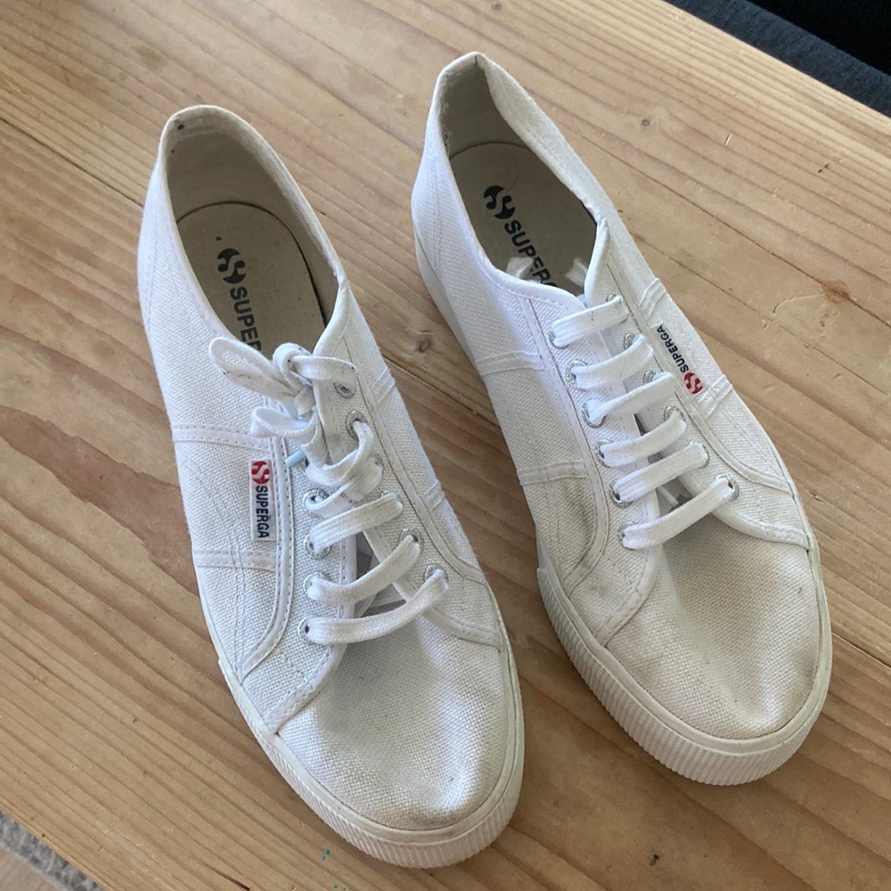 White superga platform sneakers size 9.5 women